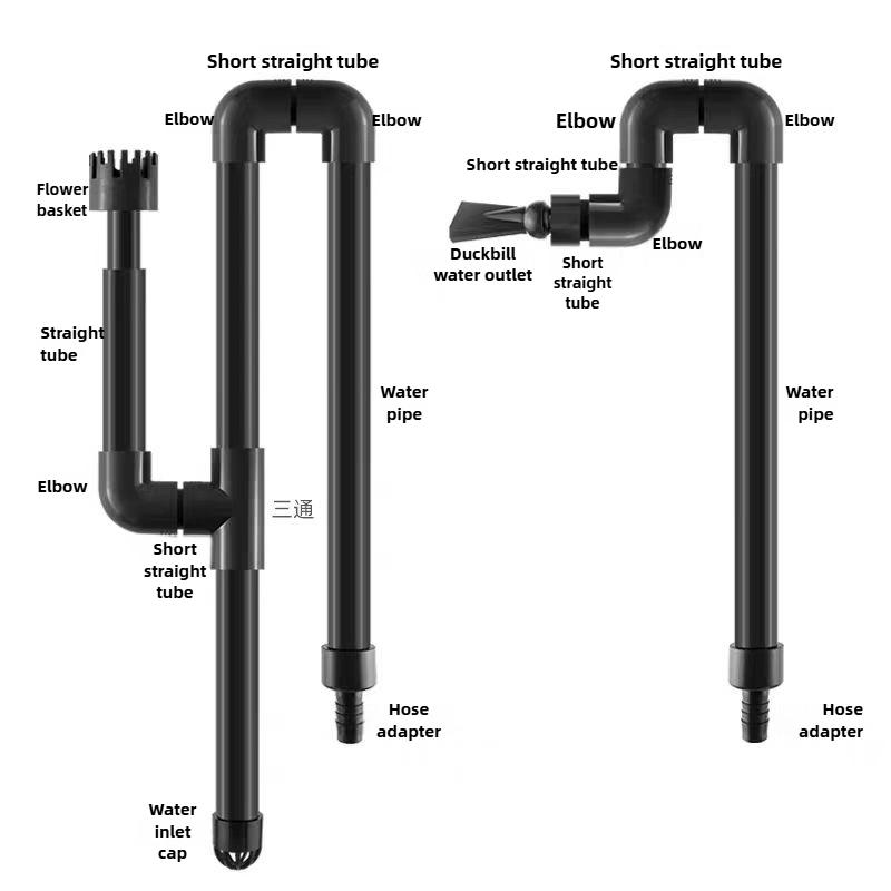 PVC Aquarium Water Inlet Outlet Pipe Tube Fitting Water Skimmer Inflow Outflow Fish Tank Filter Accessories Fishbowl Equipment