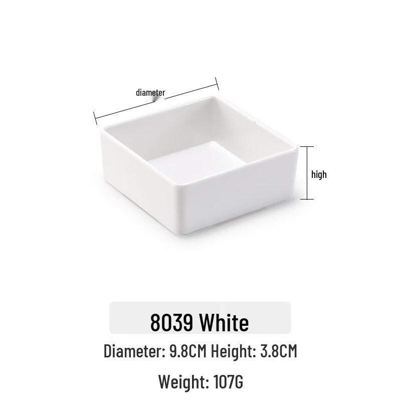 Japanese Style Rectangular Melamine Side Dish Plates (10-Pack)