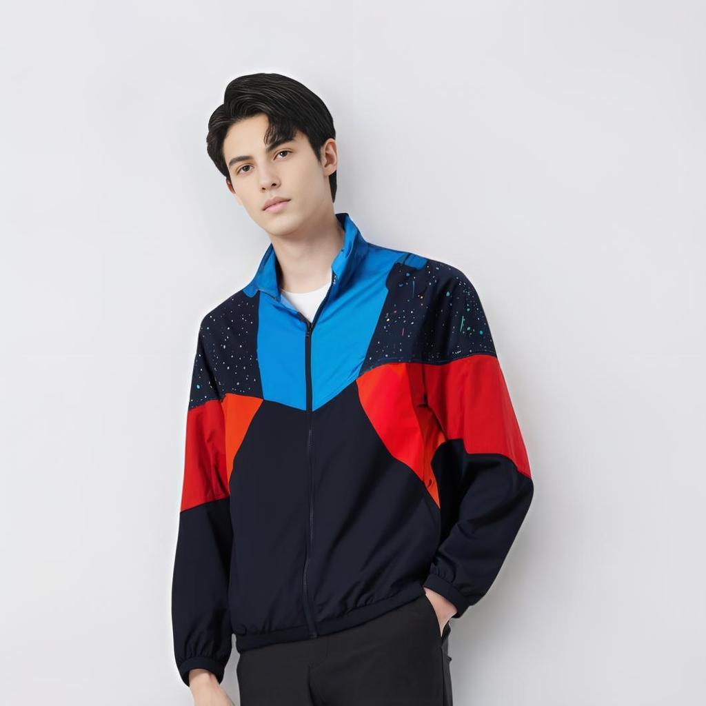 Li-Ning X Chenpeng CF Trace Series New York Fashion Week Splatter Paint Jacket Unisex Outerwear Blue AFDP641-2