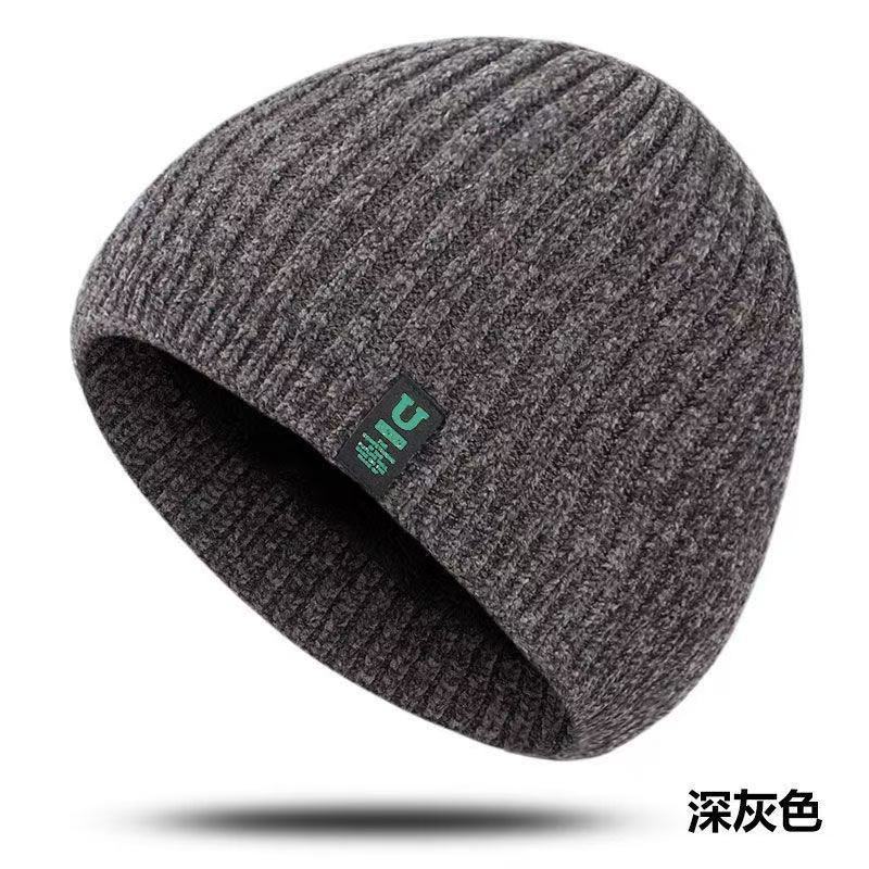 Men's Autumn and Winter Versatile Warm Plush Wool Hat, Men's and Women's Outdoor Cycling Ear Protection and Cold Protection Pullover Hat Ice