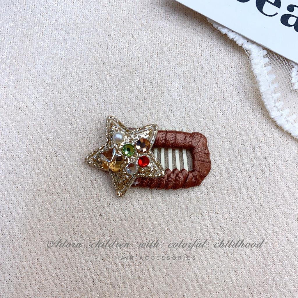 Pet Checkered Dog Hair Clip Coffee BB Clip Hair Accessory Pet Headpiece Yorkshire Diamond Pearl Headpiece Puppy Accessories