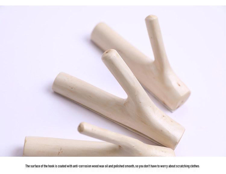 Nordic Retro Solid Wood Tree Branch Wall Hook for Pastoral Decor