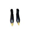 24X1 High-heeled Short Boots Women's 2025 New Autumn and Winter Metal Square Head Black Fashion Thin Heel French Temperament High Heels