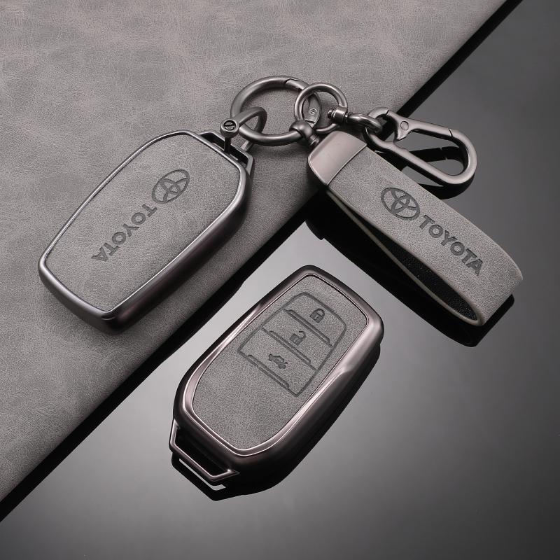 

Шкіряний чохол-футляр для ключа автомобіля для Toyota RAV4 Crown Hilux Fortuner Yaris Prius Corolla Camry Land Cruiser Avensis Verso Prado C