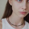 OURPIERRE [SILVER 925] GLITTER NECKLACE BLACK