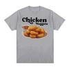 Chicken Chunks Retro Funny Food Pure Cotton Printed Unisexs and Womens Personalized Round Neck Short Sleeved New Loose Tshirt
