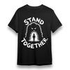 Men's Oversize T-shirt With Stand Together Graphic Unisex Black 100% Cotton Tee