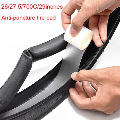 2pcs Mountain Road Bike Tire Liner Pad Bicycle Rim Strips Anti-Puncture Inner Tube Protector Repair Tools 26in/27.5in/29in/700C