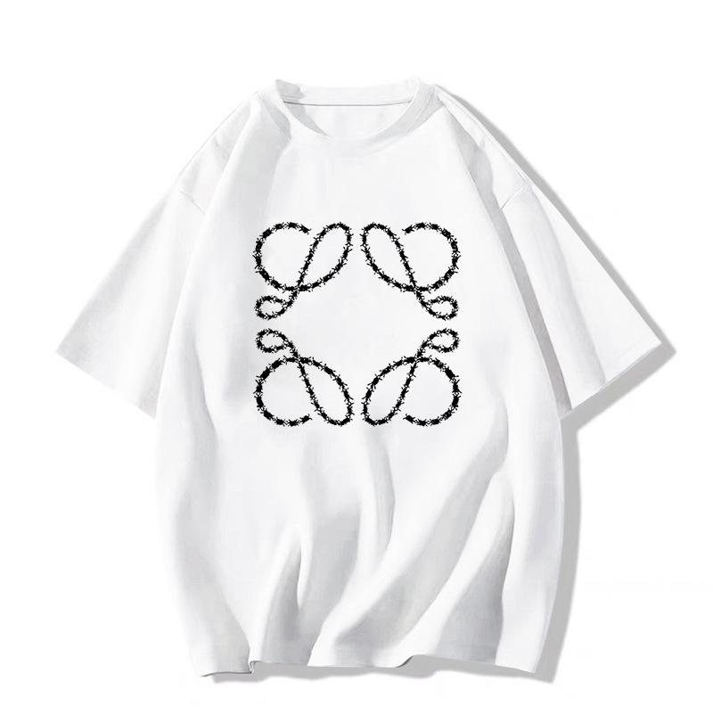 

Унисекс футболка из хлопка свободного кроя с принтом цепей и шипов «Лето 2025» L белый