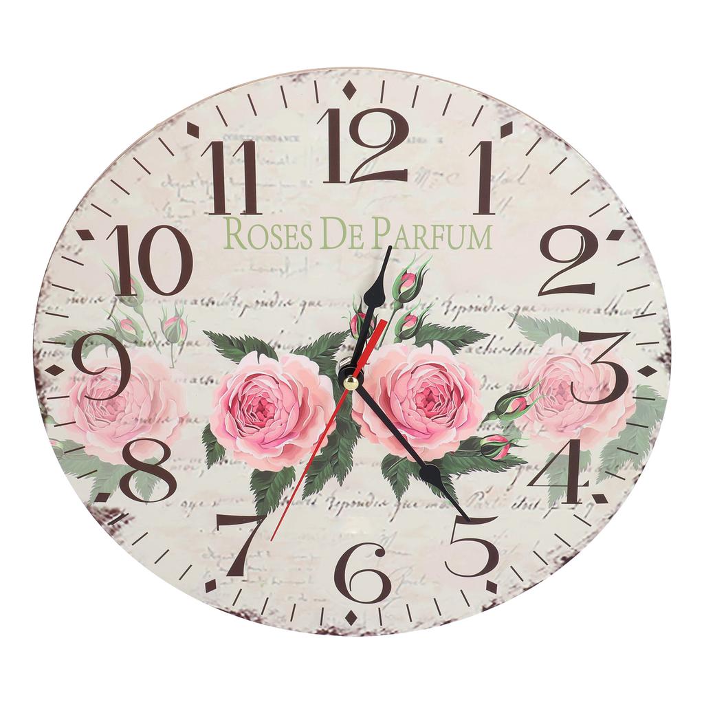 Holzuhr Einfach Langlebig Leise Genau Retro Runde Wanduhr für Wohnzimmer Schlafzimmer