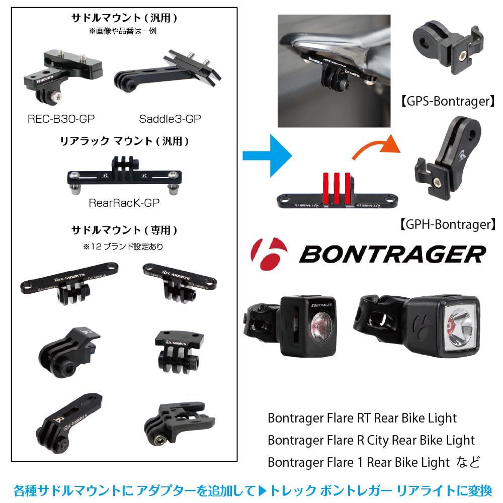 Bontrager Safety Light Adapter for GoPro Mounts to TREK Bontrager Flare Bike Lights [TrekMount] (Low/High Type) [GPH-Bontrager]
