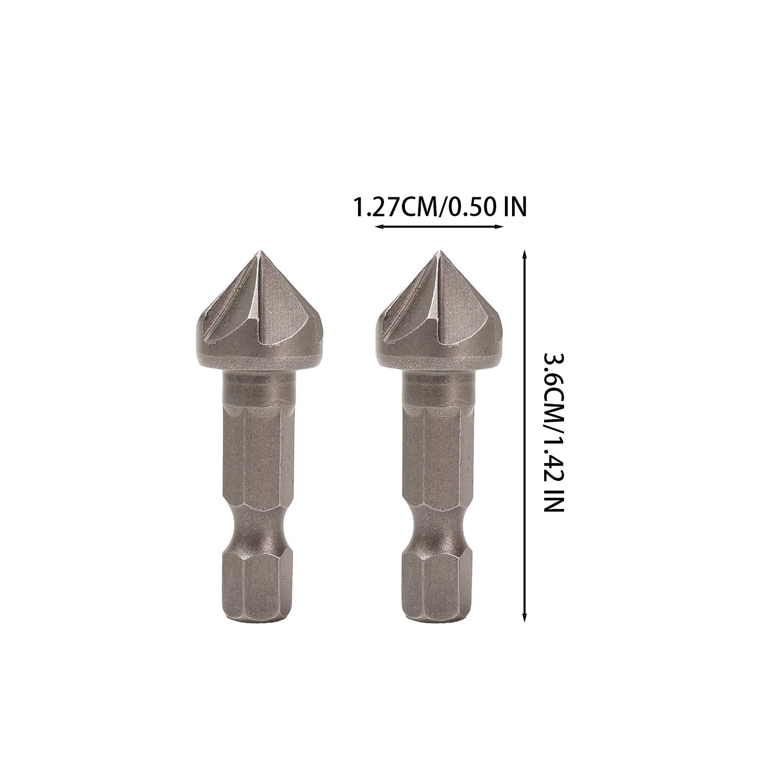 

2/20pcs Hexagonal Shank Five Blade Countersunk Drill Bit Set Heavy-Duty Metal Drilling Heads Suitable for Woodworking Tools 2pcs срібний
