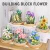 Flower Micro Building Blocks Lily Rose Tulips Bouquet Immortal Daisy Sunflower Mini Brick Figure Toy For Home Decor With Display