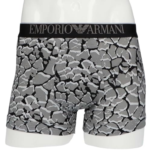 Emporio Armani ALL OVER CAMOU Camo Boxer Shorts, Front Closure, Men's, EU Size, Navy, 54045099