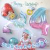 3rd Design Ariel Balloon Set Birthday Balloons Little Mermaid Disney Princess Number 4 Mermaid Mo...