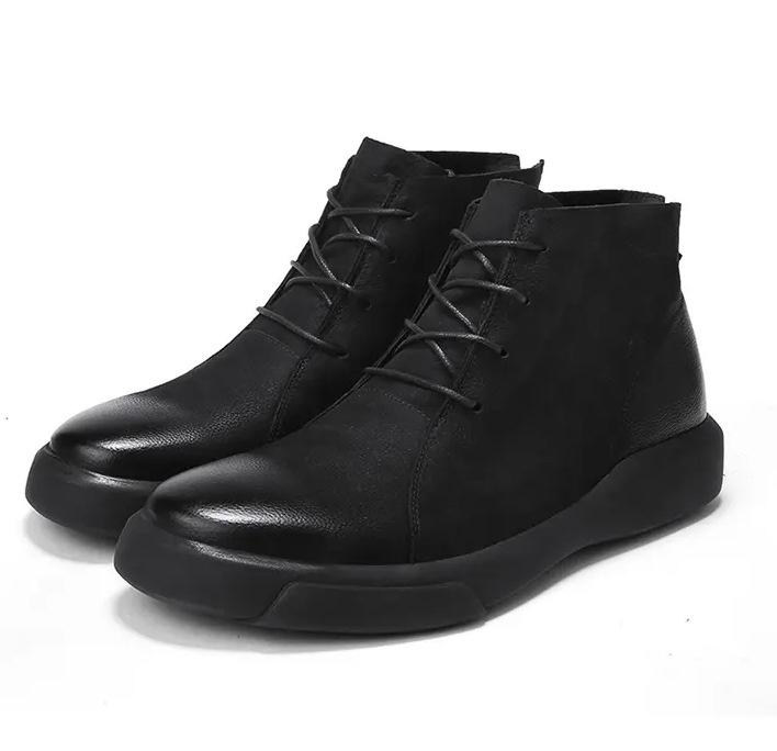 2025 Spot Men's Leather Boots Large Size Outdoor Martin Boots Men's Boots Autumn High Top Chelsea Cotton Boots