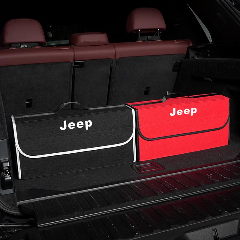 Car Folding Storage Box Large Capacity Felt Organzer Bag For Jeep Wrangler JK Gladiator Renegade Grand Cherokee Wagoneer Avenger