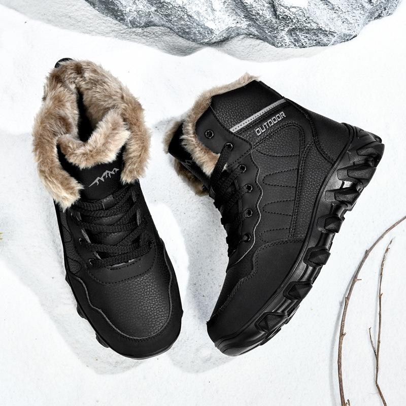 Men's Plus Size Waterproof Non-Slip Warm Snow Boots for Outdoor Hiking
