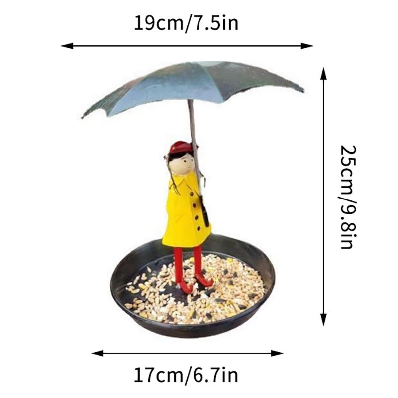 Mangiatoie per Uccelli da Appendere per Esterni Ragazza e Ombrello Mangiatoia per Colibrì Vassoio Esterno per Mangiatoia per Uccelli Decorazioni da Giardino Decorazioni per Cortile
