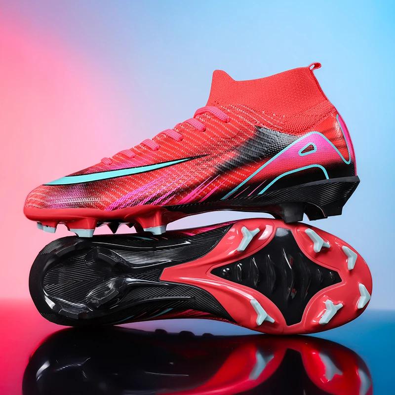 New Men Football Boots TF FG Long Spikes Ultralight Soccer Shoes Outdoor Drop Shipping Training Shoes Match Cleats Non-Slip