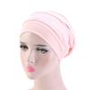 Women Stretch Beanie Chemo Cotton Hair Turban Hat Double-layer Soft Satin Lining Crinkled Hijab Inner Hijab Caps