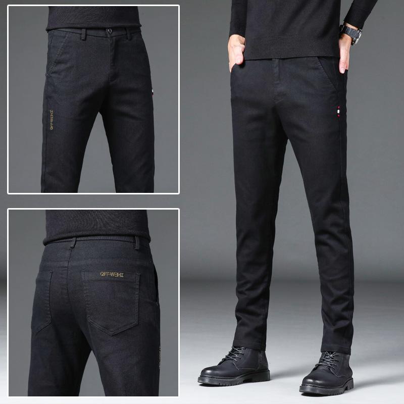 Men s Elasticated Waistband Trousers - Versatile Stretch Skinny Casual Trousers Korean-Style Trendy Slim-Fit Long Trousers 28