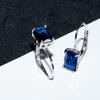 2025 Trend Color Zircon Cercei dreptunghi Blue Zirconia Personalizat 925 Sterling Silver Drop Cercei Bijuterii de modă