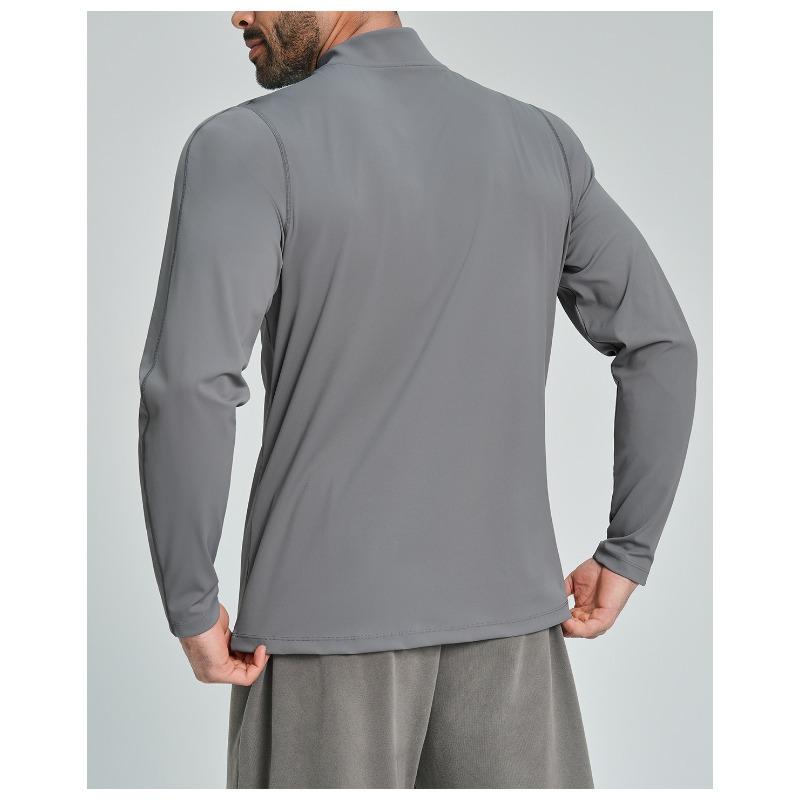 Men S Half Zip Long Sleeve Top For Sports Fitness Casual Hiking
