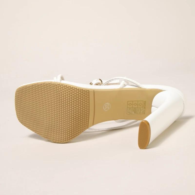 Dámské sandály s otevřenou špičkou, úzkým páskem, přezkou, lodičky, módní, letní, pásek s přezkou, čtvercový vysoký podpatek, dámské boty