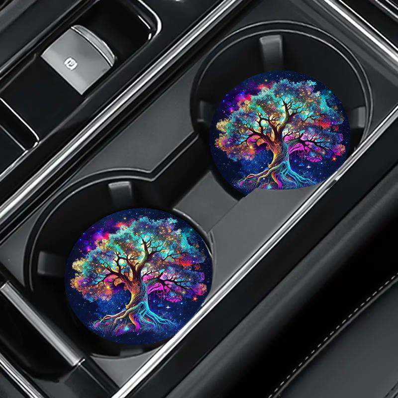 

2 шт./компл., подставки для автомобилей «Радуга жизни», подстаканники для интерьера автомобиля, подставки для чашек с молоком и кофе, украшение интерьера автомобиля