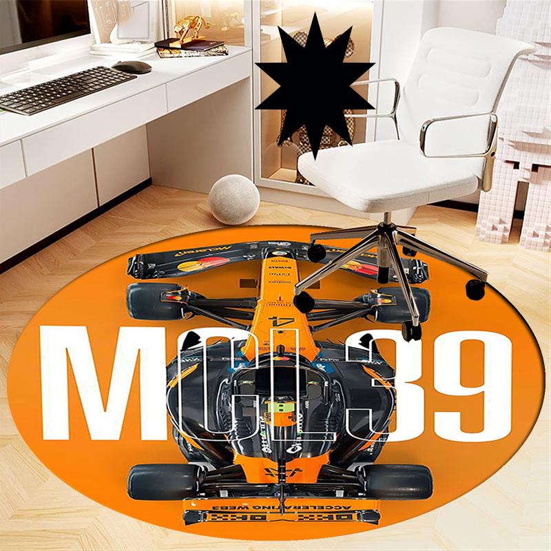 Racing Printed Round Rug Carpet Chair Rug Area Rug Entryway Doormats,for Office Chair Living Room Bedroom Kitchen Room.