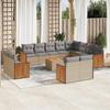 VidaXL Garden Lounge Set with Cushions 13 Pcs, Patio Sofas, Patio Furniture Set, Outdoor Furniture, Beige 3260603
