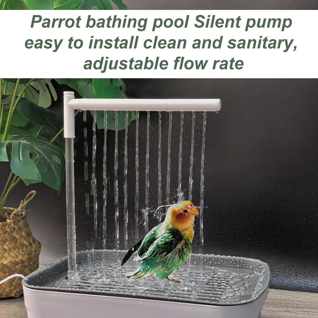 Parrot Bathtub Automatic Parakeet Bird Bath Shower Quiet Tub With Circulating Faucet Rechargeable Pet Supplies Bathing