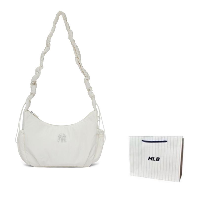 New MLB Polyamide Solid Color Cloud Bag Shoulder Bag, Crossbody Bag Regular Unisex White 3ABQA015N-50CRS