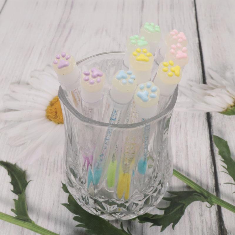 Cartoon Cat Paw Eyelash Brush Tube Disposable Mascara Wands Tube Reusable Lash Spoolies Brush Dustproof Cleaner Storage Tubes