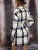 Elegant Plaid Print Belt Dress for Women - Autumn & Winter Collection