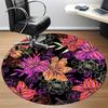 1pc Floral Pattern Carpet, Round Non Slip Durable Large Size Office Carpet, Suitable for Office