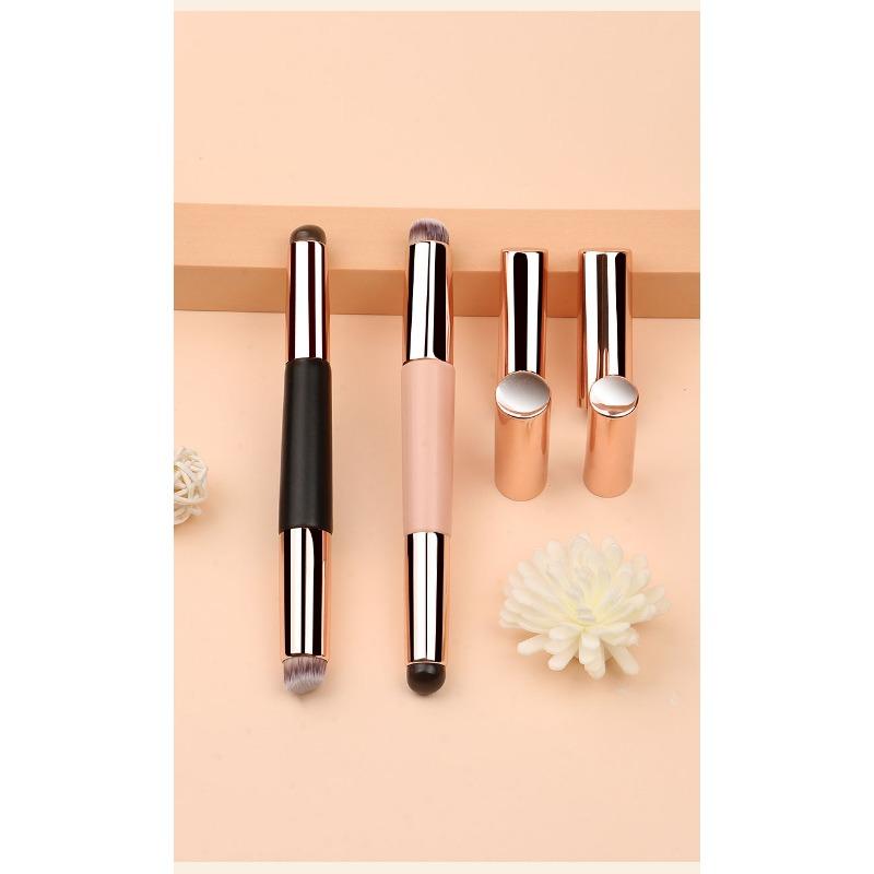 Double Head Silicone Lip Brush 2 In 1 Makeup Brush For Lipstick Concealer With Cap
