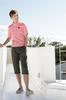 Kapelmuur Short Sleeve Pique Polo Shirt in Melange Pink