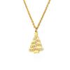 Gold-Plated Zircon Christmas Tree Pendant Necklace - Romantic Gift for Girlfriend