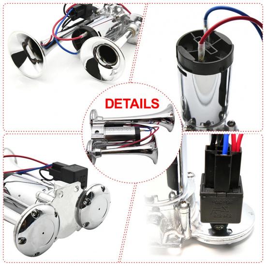 12V 24v 150dB Dual Tone Car Air Horn Kit Super Loud Trumpet Compressor For Motorcycle Car Boat Truck