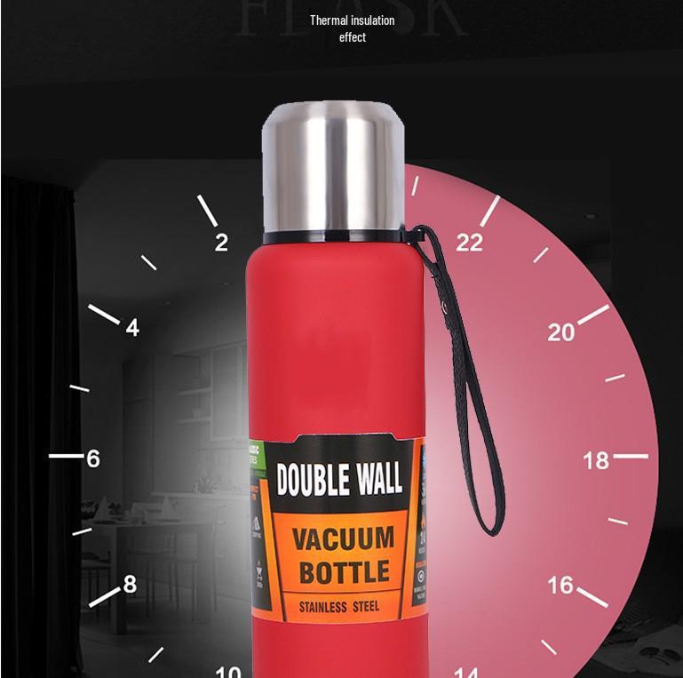 1.5L Russian 304 Stainless Steel Insulated Kettle with Dual Lids for Tea and Water Separation