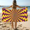 3D O-Optical Illusion Towel Beach Towel Oversized Quick Dry Towel Absorbent Soft Swim Beachtowels For Men Women