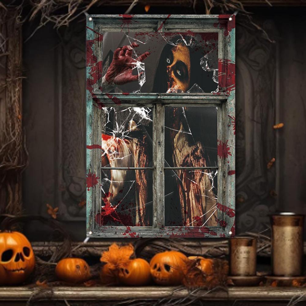 Durable Halloween Ghost Curtain Fade-resistant Tablecloth Dust Covers  Halloween Supplies