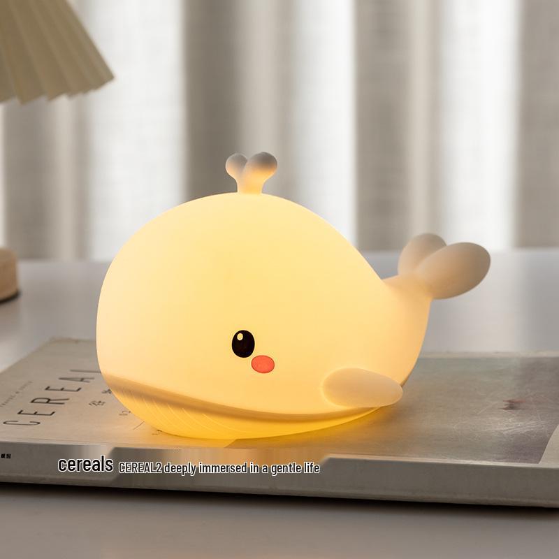 Whale Silicone Night Light: USB Rechargeable Tap Light for Kids' Bedroom - Perfect Sleep Companion and Birthday Gift