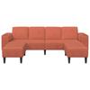 Red Orange Sofa 250 X 188 X 76 Cm Cord Fabric