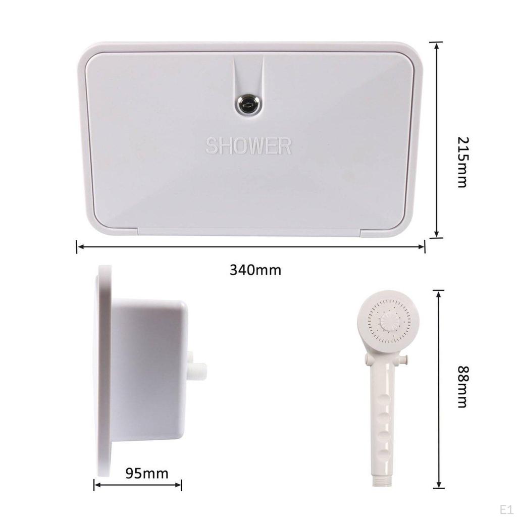 RV Exterior Shower Enclosure White Outdoor Kit Easy to Install Camping Gear for Campers,