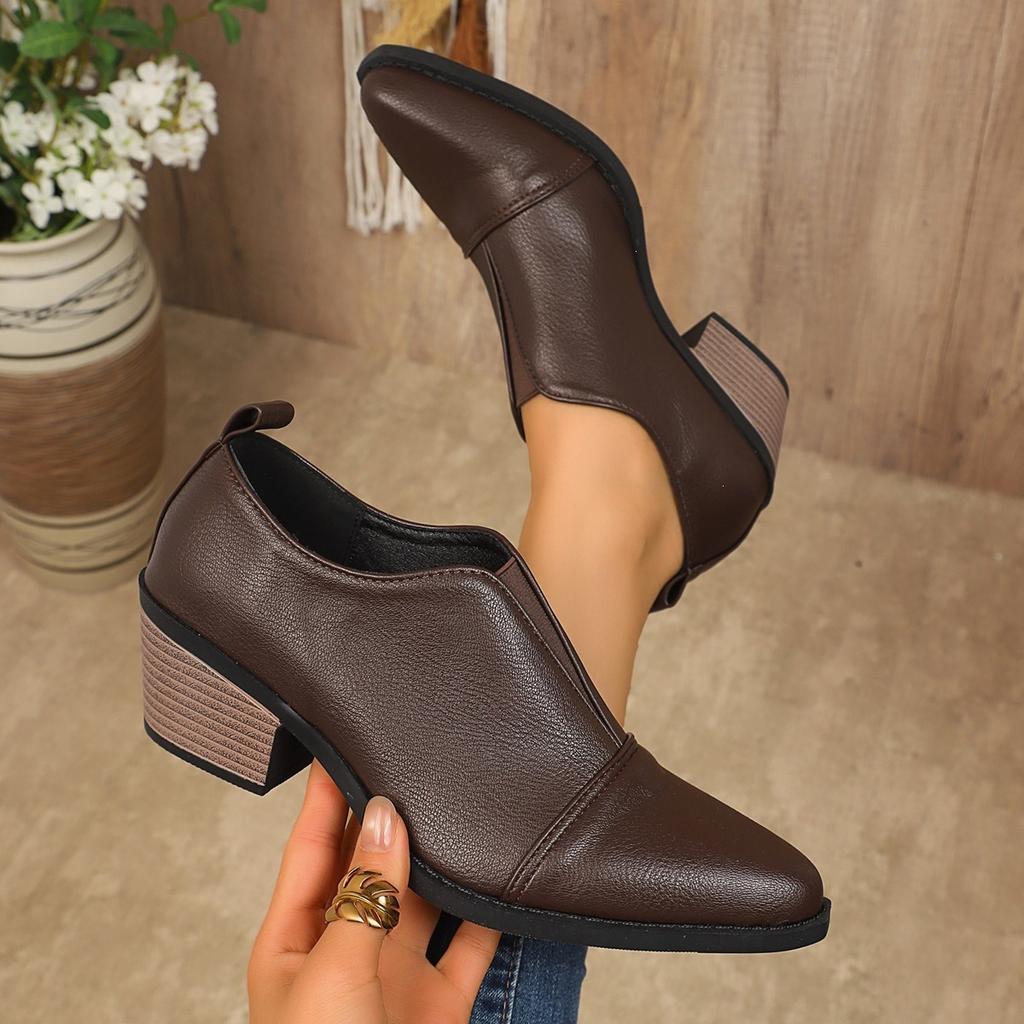 Loafers, Casual Heels, Large Size Pointed Toe Flats, Women's Shoes