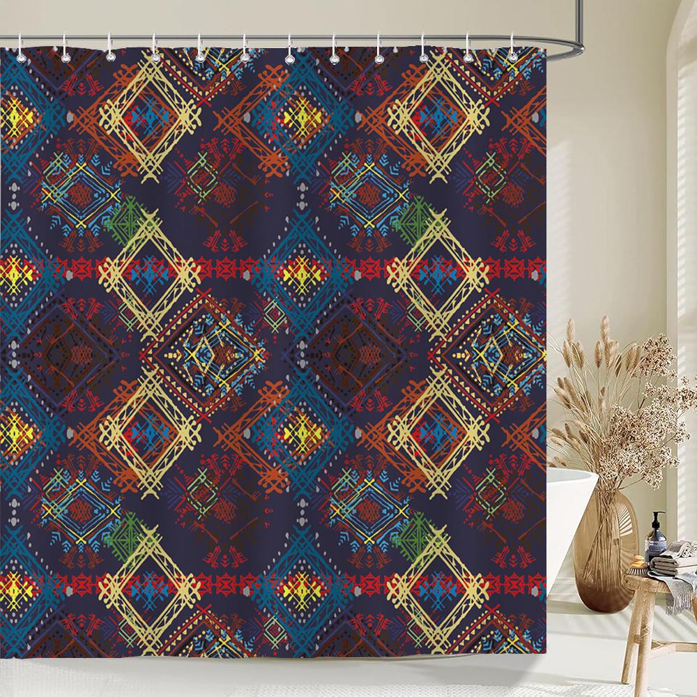 Bohemian style Shower Curtains Waterproof Polyester Fabric Boho Bath Curtains For Bathroom Bathtub Curtain With Hooks