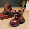 2025 Autumn/Winter Women's Genuine Leather Martin Ankle Boots - Thick & Soft-Soled, Comfortable, Stylish Cowhide Design